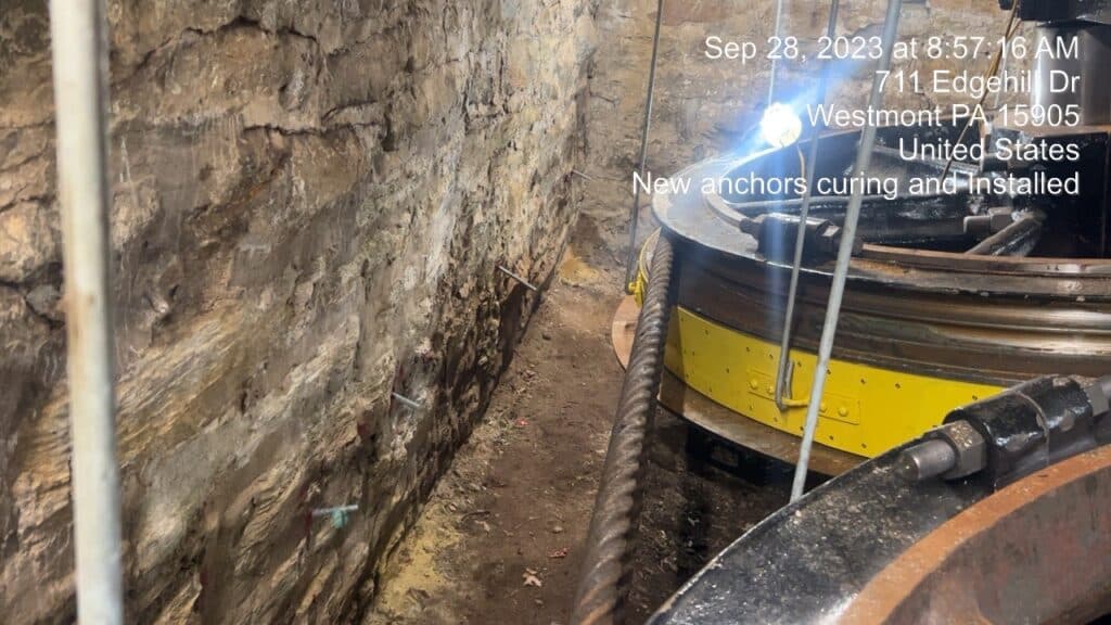 New anchors curing and Installed